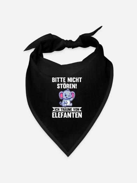 Elefant Elefanten - Bandana Dreieckstuch - Schwarz