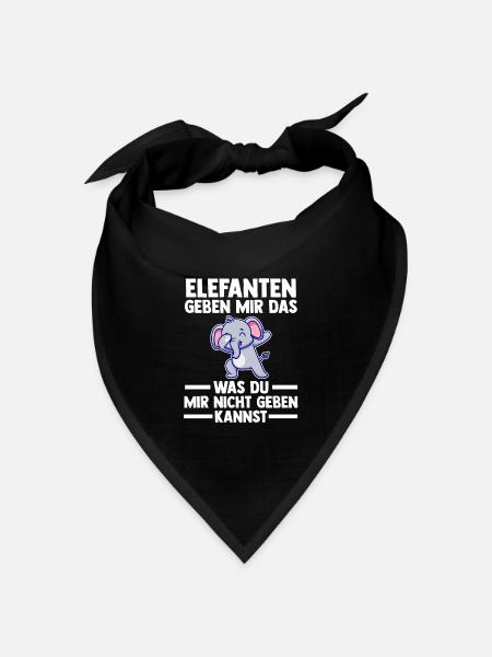 Elefant Elefanten - Bandana Dreieckstuch - Schwarz