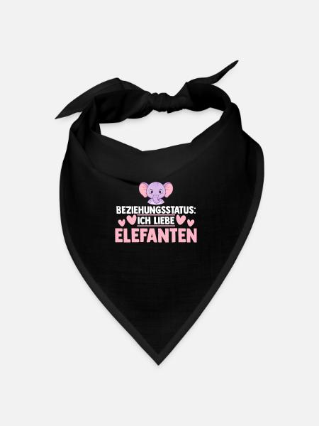 Elefant Elefanten - Bandana Dreieckstuch - Schwarz