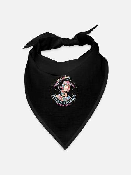 Prinzessin Blumen - Bandana Dreieckstuch - Schwarz