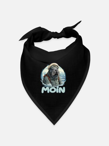Moin Walross Matrose - Bandana Dreieckstuch - Schwarz