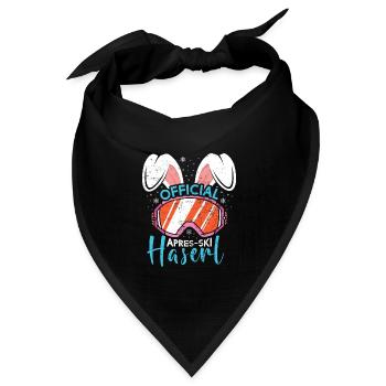 Official Apres-Ski Haserl Skihasen Skifahren - Bandana Dreieckstuch - Schwarz - Vorne