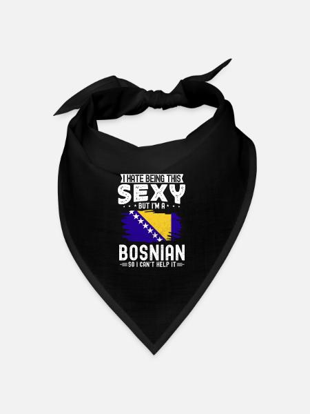 Bosnien und Herzegowina Flagge Bosnien - Bandana Dreieckstuch - Schwarz