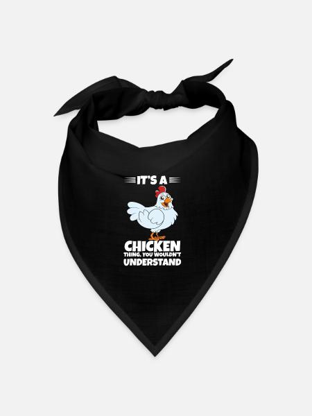 Lustiger Hühner Spruch Huhn - Bandana Dreieckstuch - Schwarz