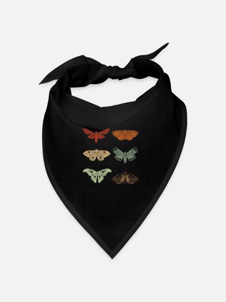 Motte Retro Vintage Motten - Bandana Dreieckstuch - Schwarz
