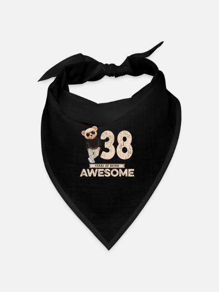 38 Years of being Awesome Teddy Bear - Bandana Dreieckstuch - Schwarz