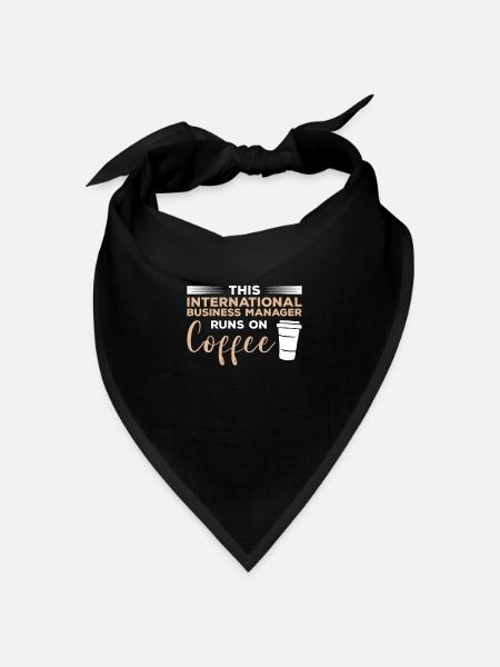 Dieser internationale Business Manager läuft mit Kaffee - Bandana Dreieckstuch - Schwarz