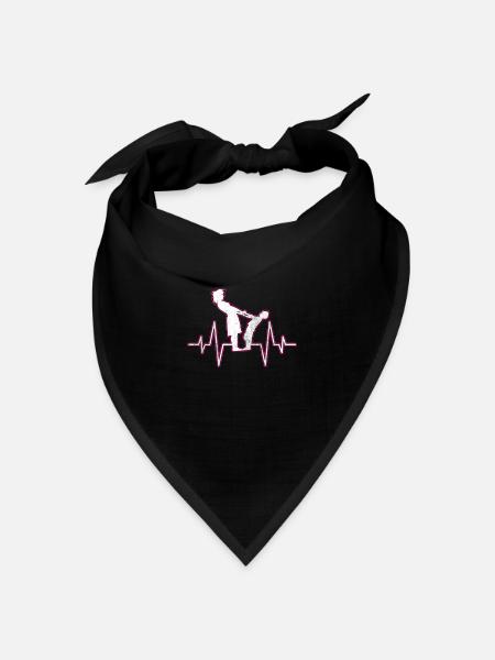 Mutter Kind Herzschlag - Bandana Dreieckstuch - Schwarz