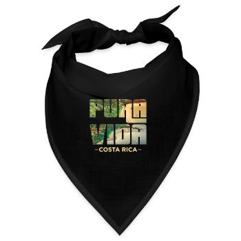 Pura Vida Costa Rica Lateinamerika Costa Ricaner - Bandana Dreieckstuch - Schwarz - Vorne