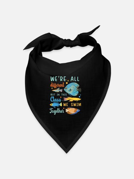 This Class We Swim Together Autismus Autisten - Bandana Dreieckstuch - Schwarz