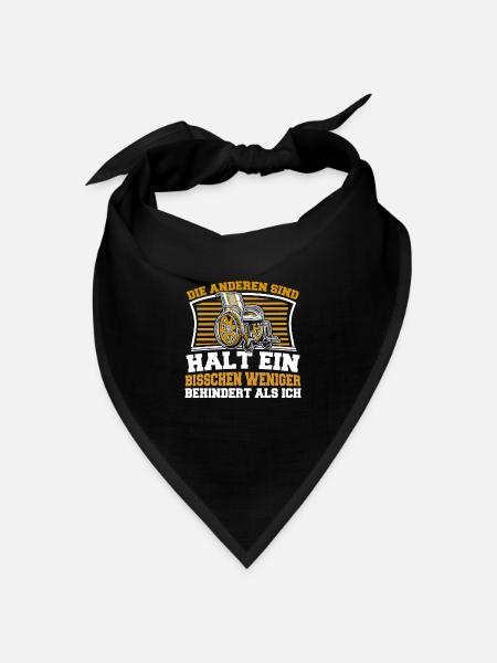 Rollstuhl Rollstuhlfahrer Lustig - Bandana Dreieckstuch - Schwarz