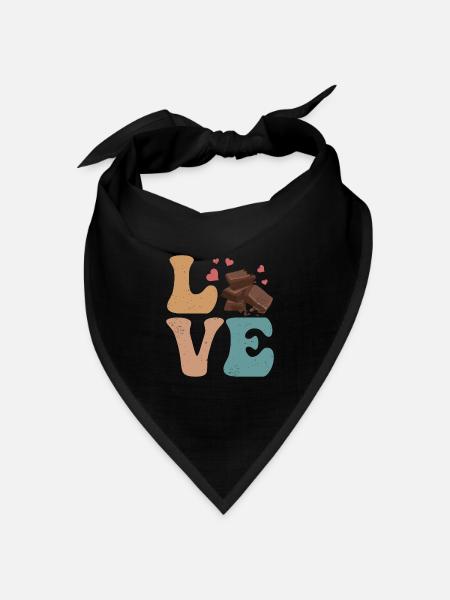 Schokoladen Schokoriegel LOVE - Bandana Dreieckstuch - Schwarz
