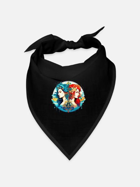 Seien Sie stolz auf Ihre einzigartigen Eigenschaften Zwillinge Sternzeichen - Bandana Dreieckstuch - Schwarz