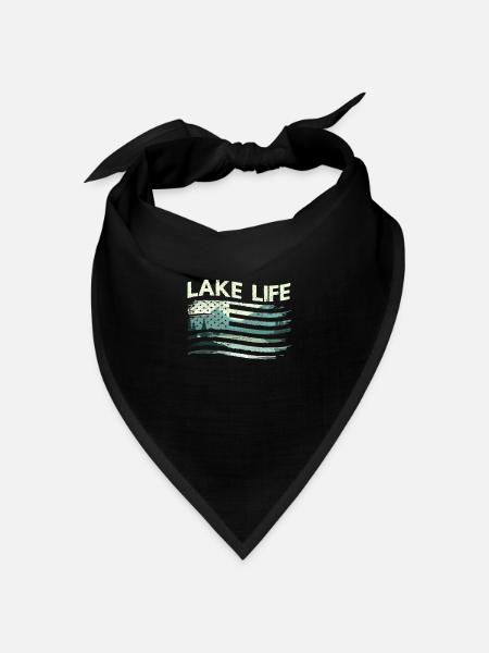 Lake Life Fischer Bass Fishing Boot Segeln Funny - Bandana Dreieckstuch - Schwarz
