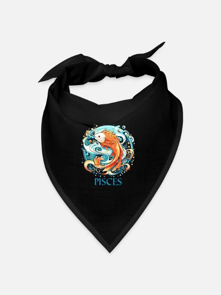 Fische Astrologie Sternzeichen Design - Cool Fische - Bandana Dreieckstuch - Schwarz