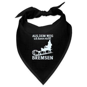 Schlitten Wintersportler Rodeln Rodler - Bandana Dreieckstuch - Schwarz - Vorne