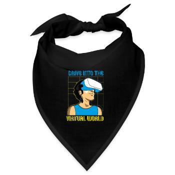 VR Brille Virtual Reality Gaming - Bandana Dreieckstuch - Schwarz - Vorne