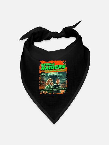 Nebula Raiders, 50er, 1950 Comic, Weltall Weltraum - Bandana Dreieckstuch - Schwarz