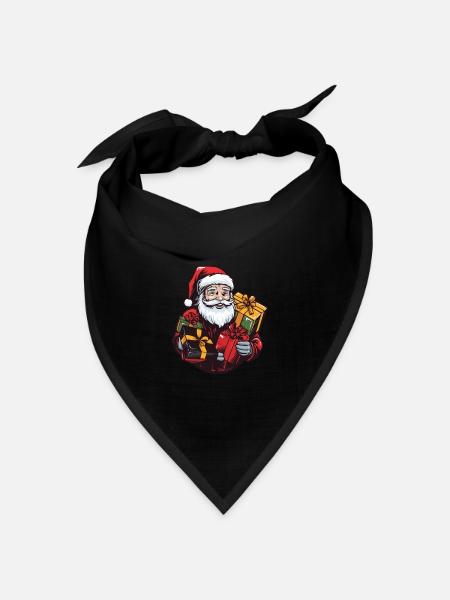 Weihnachtsmann Geschenke - Bandana Dreieckstuch - Schwarz