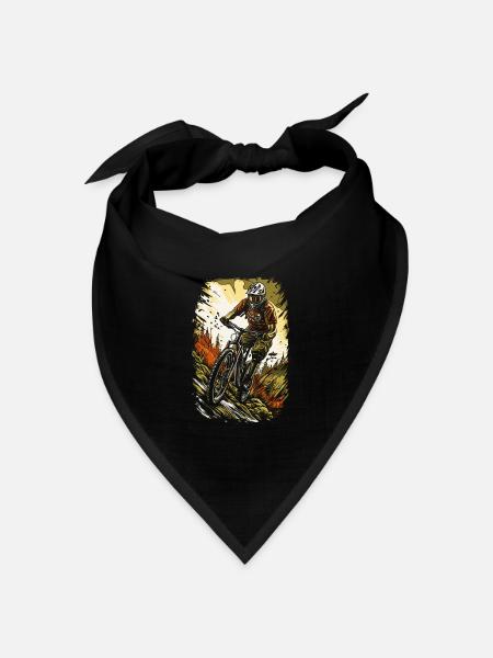 Enduro Mountain Biker, Mountainbike - Bandana Dreieckstuch - Schwarz