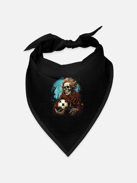 Sensenmann und ein Fußball - Bandana Dreieckstuch - Schwarz