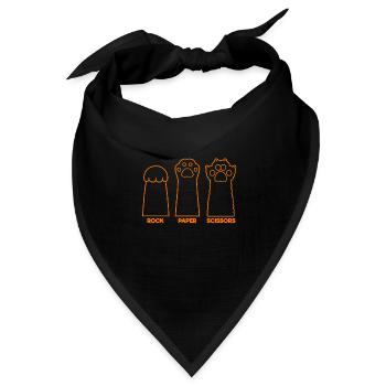 Rockpapierschere Handspiel Lustige Katzenkinder - Bandana Dreieckstuch - Schwarz - Vorne