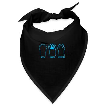Rockpapierschere Handspiel Lustige Katzenkinder - Bandana Dreieckstuch - Schwarz - Vorne