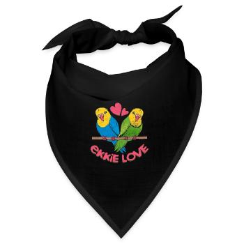 Ekkie Love Bird Avian Parrot Owner - Bandana Dreieckstuch - Schwarz - Vorne
