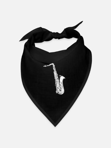 Spielmannszug Saxophon - Bandana Dreieckstuch - Schwarz