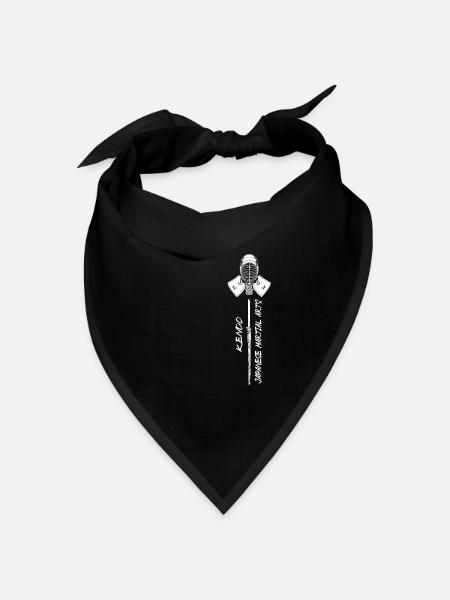 Kendo Men und Shinai - Kendo - Bandana Dreieckstuch - Schwarz