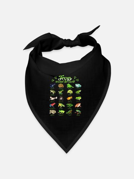 Frösche der Welt - Frosch - Bandana Dreieckstuch - Schwarz