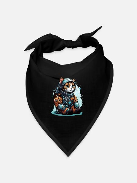 Cat Astronaut Helmet Space Explorer Astronauts Cat - Bandana Dreieckstuch - Schwarz