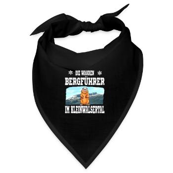 Die wahren Bergführer Kleinwalsertal Murmeltier - Bandana Dreieckstuch - Schwarz - Vorne