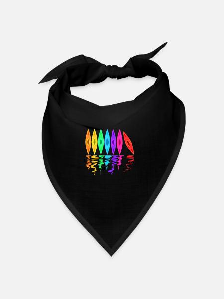 Bunte Kajaks Geschenk für Kajakfahrer Paddel - Bandana Dreieckstuch - Schwarz
