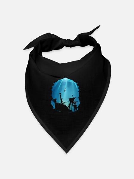 Wrack Taucher Geschenk für Schiffswrack - Bandana Dreieckstuch - Schwarz