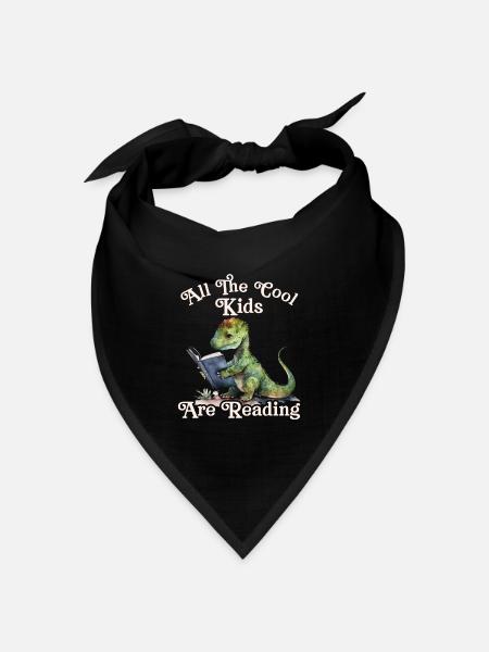 Alle Coolen Kids Lesen DInosaurier - Bandana Dreieckstuch - Schwarz