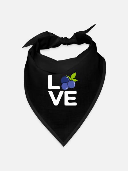 Heidelbeere Frucht Blaubeere - Bandana Dreieckstuch - Schwarz