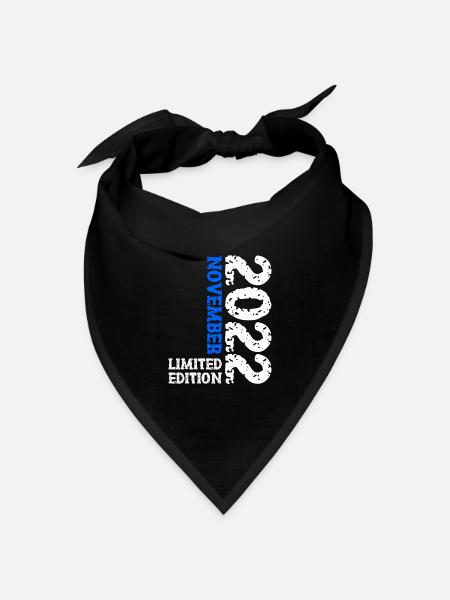 2022 November Limited Edition 1. Geburtstag Deko - Bandana Dreieckstuch - Schwarz