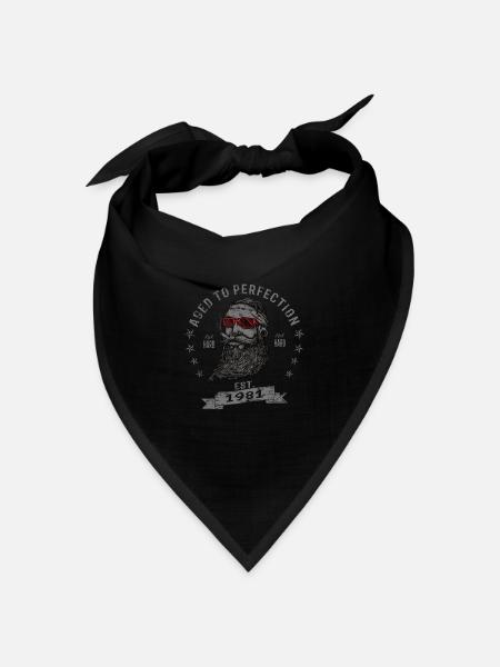 1981 Geburtstag Aged to perfection Old Man - Bandana Dreieckstuch - Schwarz
