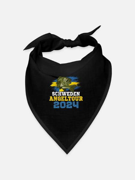 Angeltrip Schweden 2024 Angelurlaub Schweden - Bandana Dreieckstuch - Schwarz