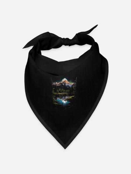 Montana Amerika Outdoor Berge - Bandana Dreieckstuch - Schwarz