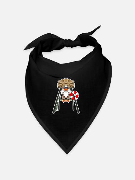 Rettungsschwimmer Ente - Bandana Dreieckstuch - Schwarz