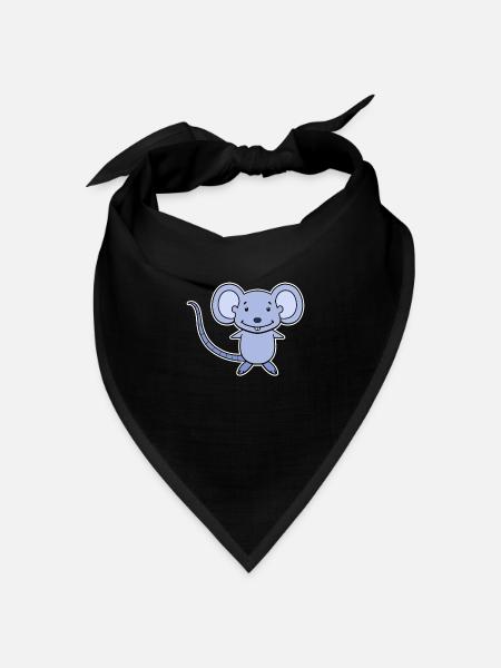 Maus Cartoon - Bandana Dreieckstuch - Schwarz
