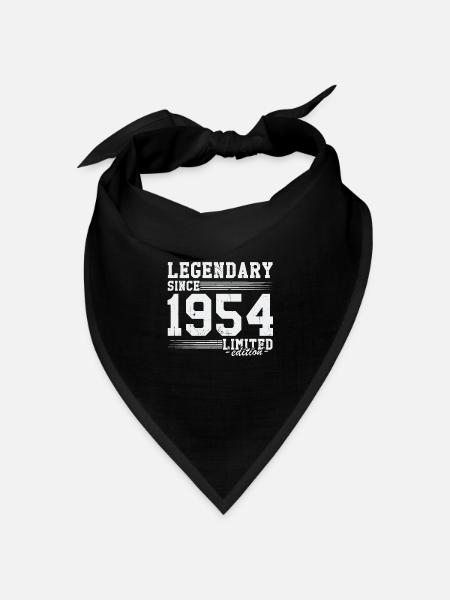 Legendär seit 1954 Jahrgang Geburtstag Geschenk - Bandana Dreieckstuch - Schwarz