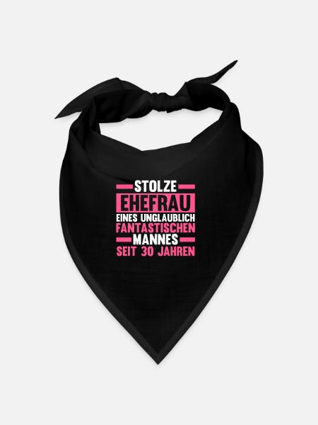 Ehe Perlenhochzeit 30 Jahre Verheiratet Hochzeitst - Bandana Dreieckstuch - Schwarz