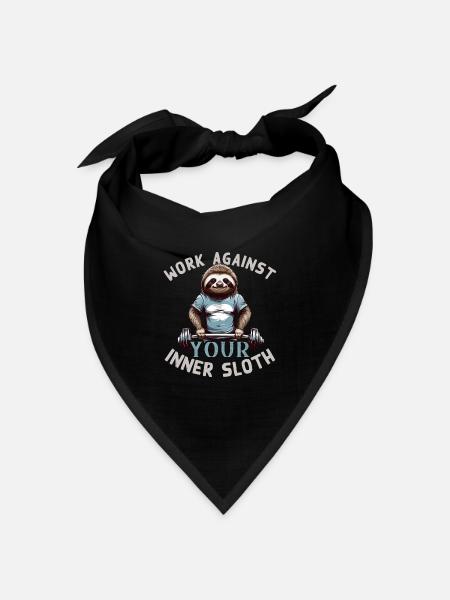 Inner Sloth Bodybuilding Motivation - Bandana Dreieckstuch - Schwarz