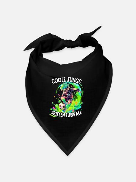 Coole Jungs spielen Fußball für Jungen Fußballer - Bandana Dreieckstuch - Schwarz