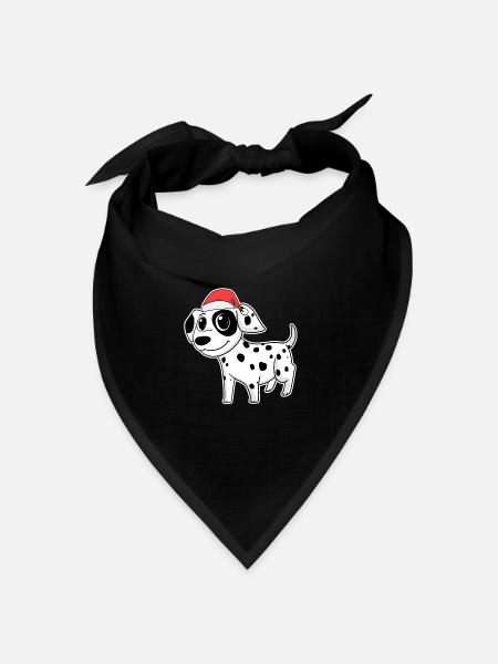 Dalmatiner Hund Tier Weihnachten - Bandana Dreieckstuch - Schwarz