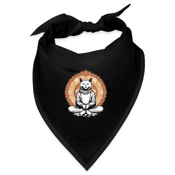 Cat Yoga Meditating Buddhism Yoga - Bandana Dreieckstuch - Schwarz - Vorne