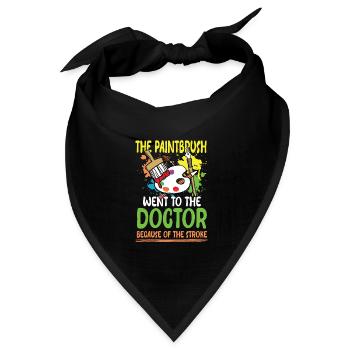 Paintbrush Went To The Doctor - Bandana Dreieckstuch - Schwarz - Vorne